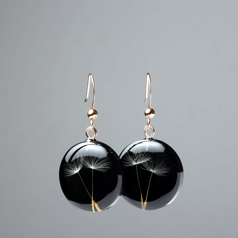 Auskari Pieneņpūkas, melni. 